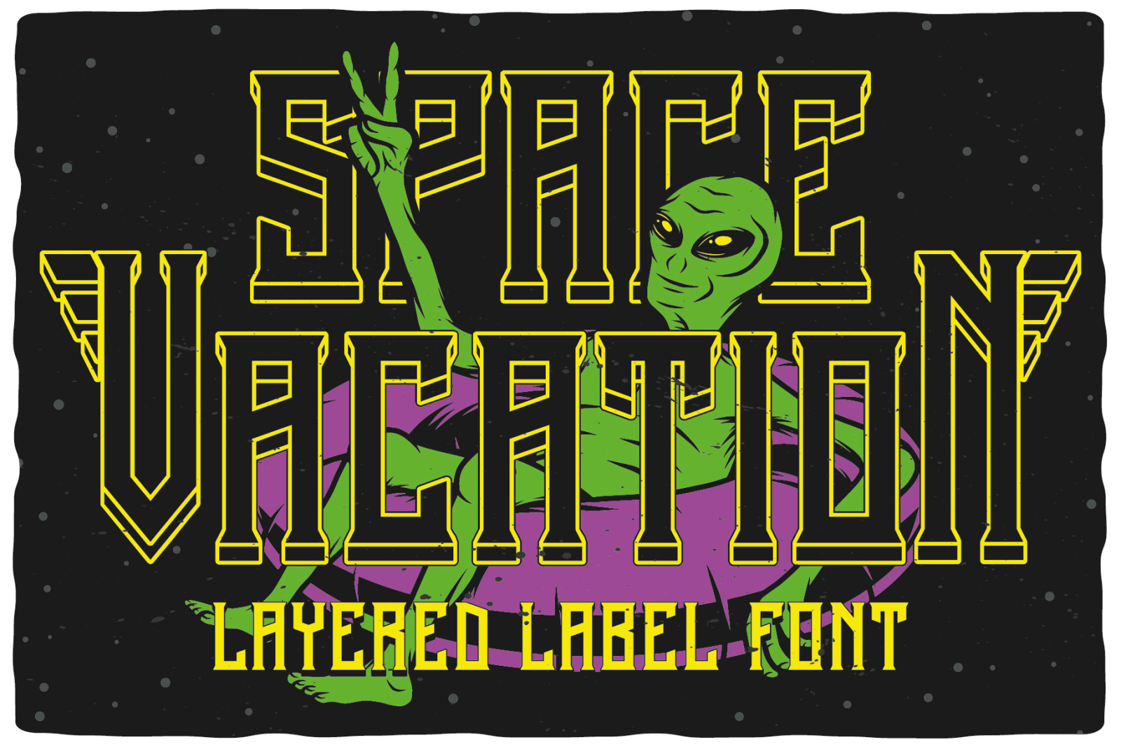 Download Space Vacation Layered Font In Creative Store On Yellow Images Creative Store