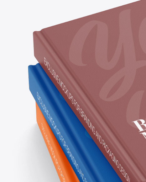 Download Hardcover Books W Textured Cover Mockup In Stationery Mockups On Yellow Images Object Mockups