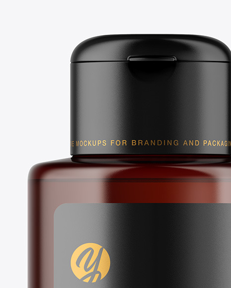 Amber Plastic Bottle Mockup PSD #2