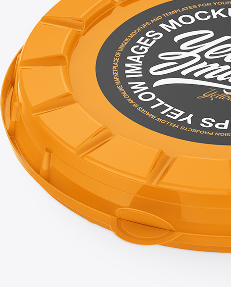 Glossy Round Pizza Box Mockup PSD #1