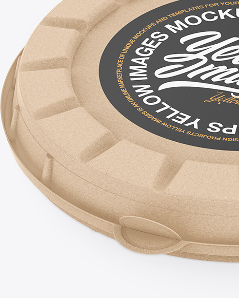 Kraft Round Pizza Box Mockup In Box Mockups On Yellow Images Object Mockups