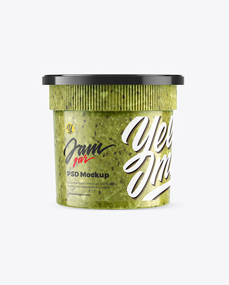 Kiwi Jam Jar Mockup PSD #3