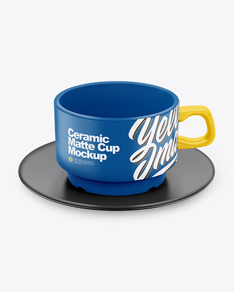 Matte Cup   Saucer Mockup PSD #6