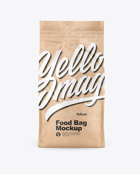 Download Kraft Food Bag Mockup In Bag Sack Mockups On Yellow Images Object Mockups Yellowimages Mockups