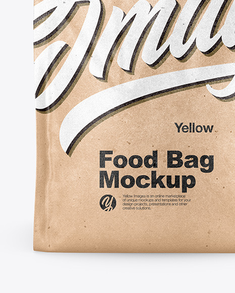 Download Kraft Food Bag Mockup In Bag Sack Mockups On Yellow Images Object Mockups