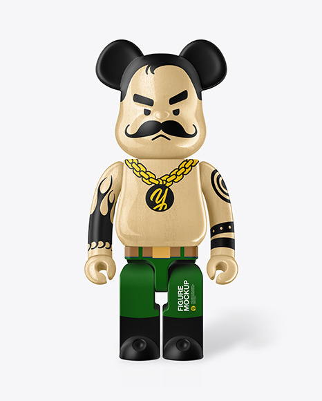 Glossy Wooden Collectible Figure Mockup