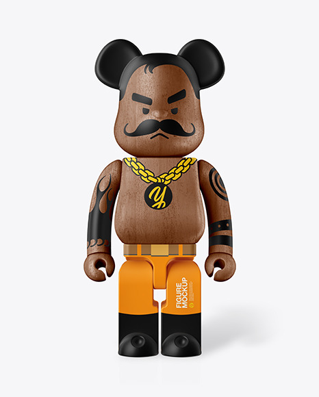 Matte Wooden Collectible Figure Mockup