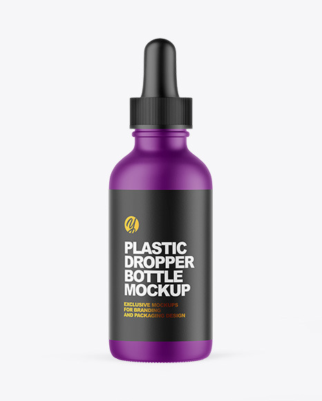 Matte Plastic Dropper Bottle Mockup