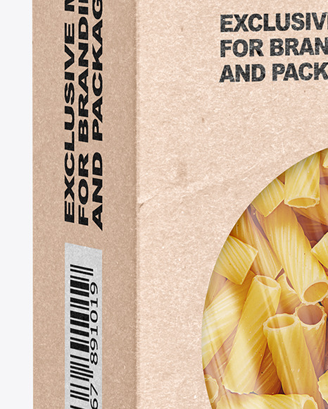 Download Kraft Paper Box With Tortiglioni Pasta Mockup In Box Mockups On Yellow Images Object Mockups