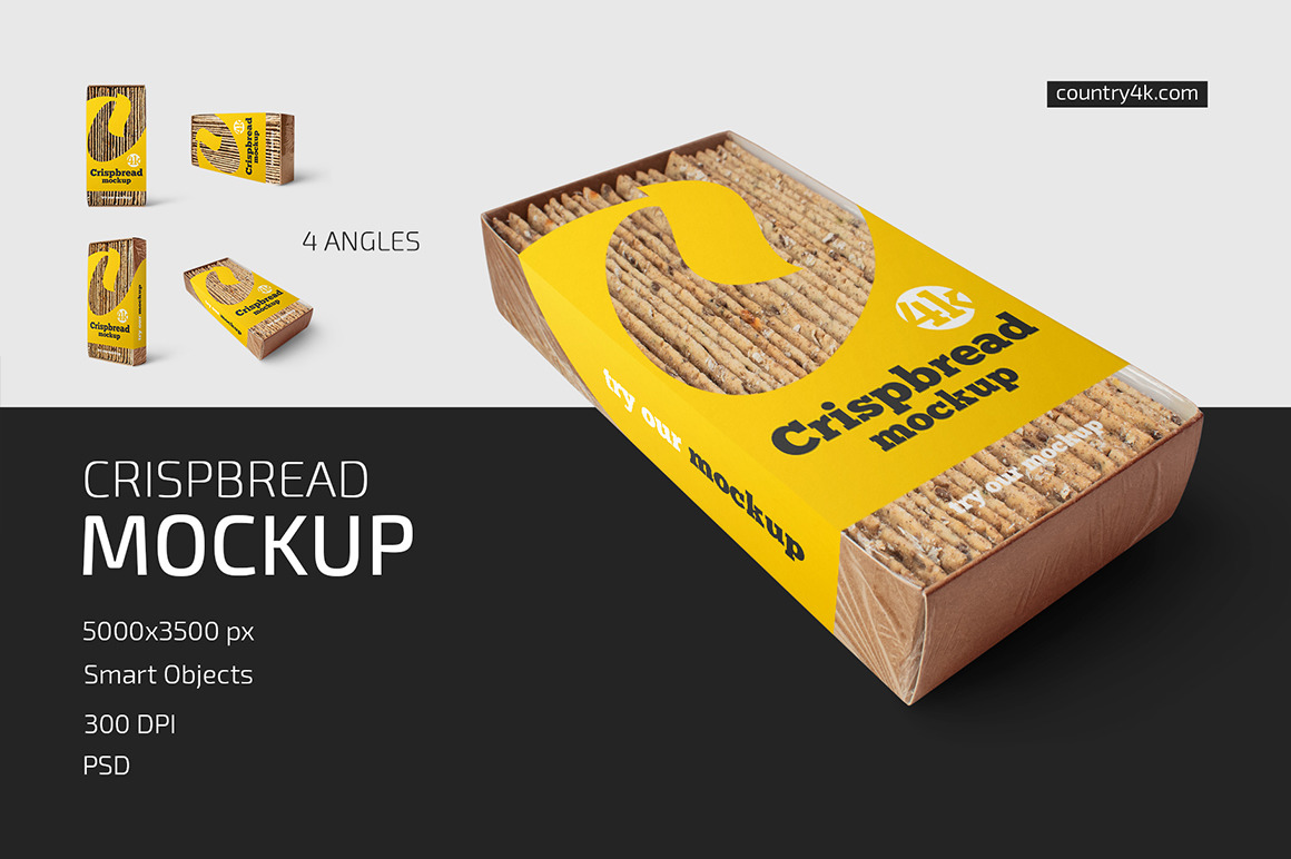 Download Crispbread Mockup Set In Packaging Mockups On Yellow Images Creative Store