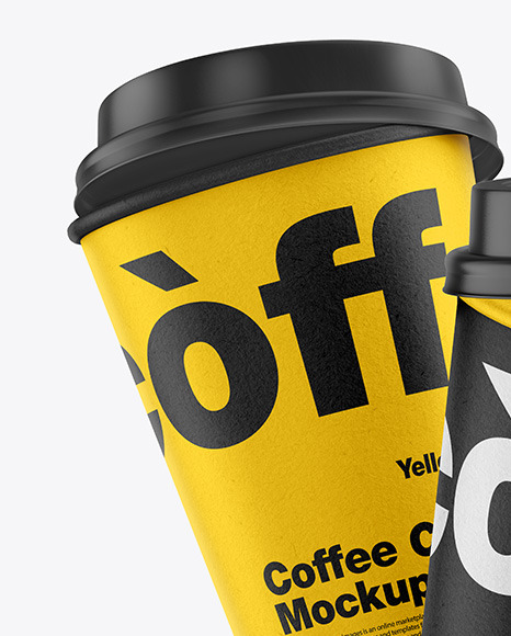 Kraft Coffee Cups Mockup PSD #7