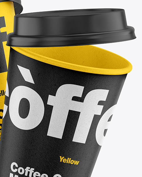 Kraft Coffee Cups Mockup PSD #5