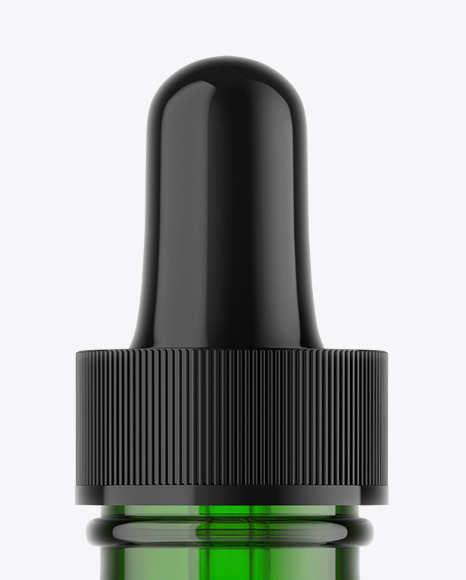 Green Glass Dropper Bottle Mockup PSD #2