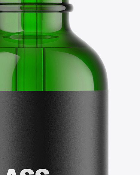 Green Glass Dropper Bottle Mockup PSD #1