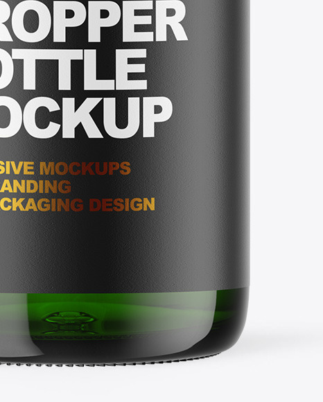 Green Glass Dropper Bottle Mockup PSD #6