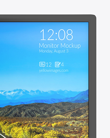 Download Monitor Mockup In Device Mockups On Yellow Images Object Mockups PSD Mockup Templates