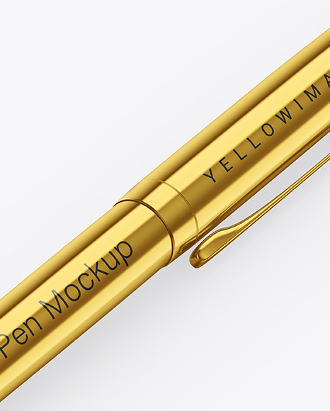 Glossy Metallic Pen Mockup PSD #6