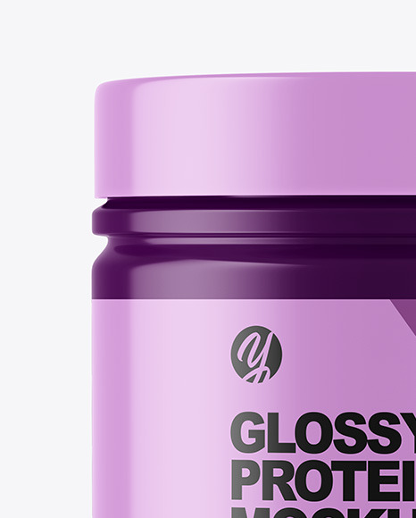 Glossy Protein Jar Mockup PSD #3