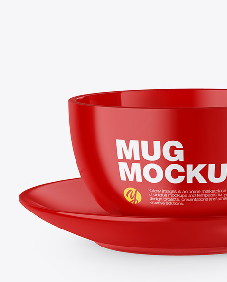 Matte Stand Up Bag with Coffee Mug Mockup PSD #1
