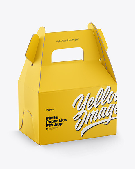 Matte Paper Box Mockup In Box Mockups On Yellow Images Object Mockups