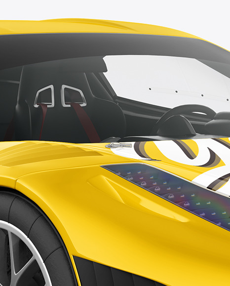Sport Car Mockup   Half Side View PSD #7