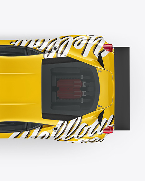 Sport Car Mockup   Top View PSD #2