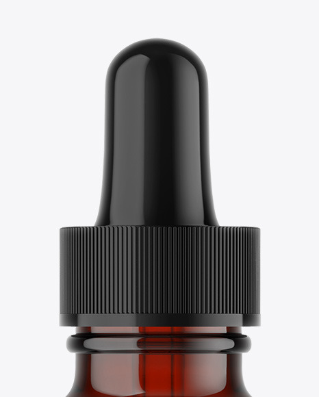 Dark Amber Glass Dropper Bottle Mockup PSD #2