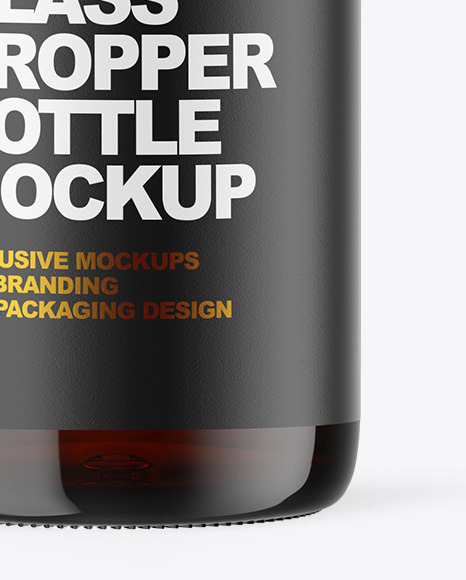 Dark Amber Glass Dropper Bottle Mockup PSD #6