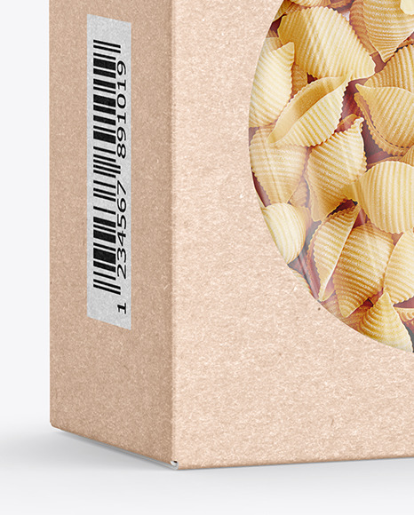 Download Kraft Paper Box With Conchiglie Rigate Pasta Mockup In Box Mockups On Yellow Images Object Mockups PSD Mockup Templates