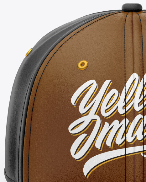 Leather Snapback Cap Mockup PSD #2