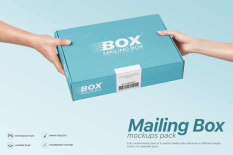 Download Mailing Box Mockups Set In Packaging Mockups On Yellow Images Creative Store