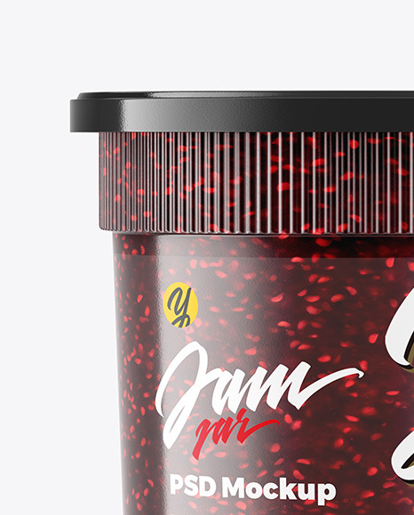 Raspberry Jam Jar Mockup PSD #4