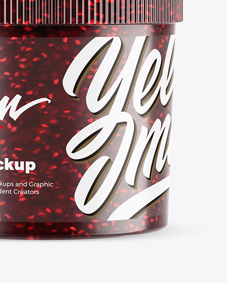 Raspberry Jam Jar Mockup PSD #5