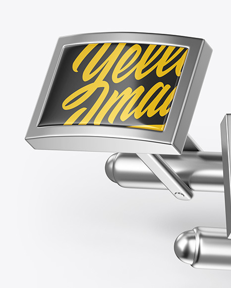 Two Cufflinks with Rectangle Caps Mockup PSD #1
