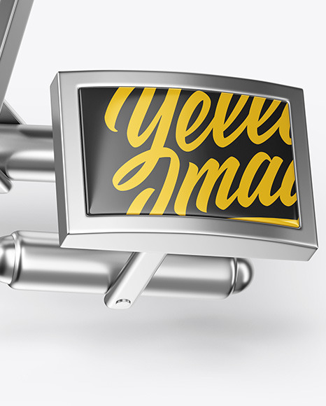 Two Cufflinks with Rectangle Caps Mockup PSD #6