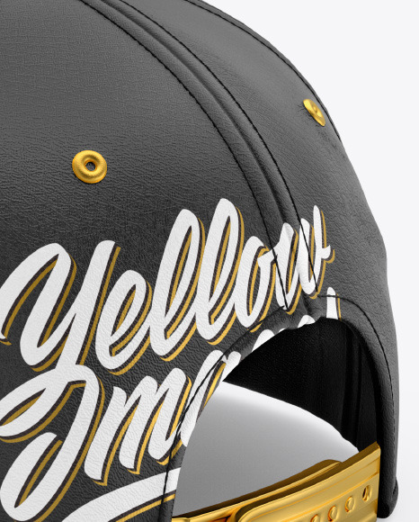 Leather Snapback Cap Mockup PSD #3