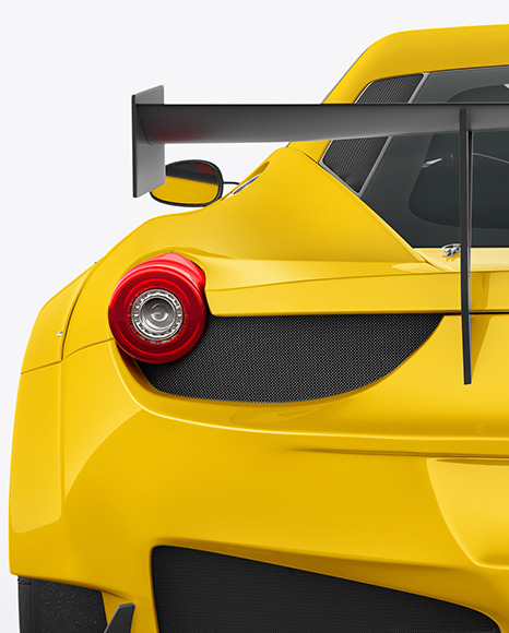 Sport Car Mockup   Back View PSD #6