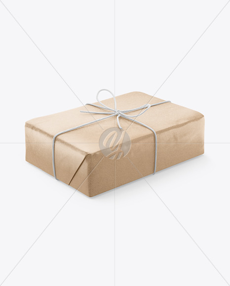 Download Kraft Paper Parcel With Row Bow Mockup In Bag Sack Mockups On Yellow Images Object Mockups PSD Mockup Templates