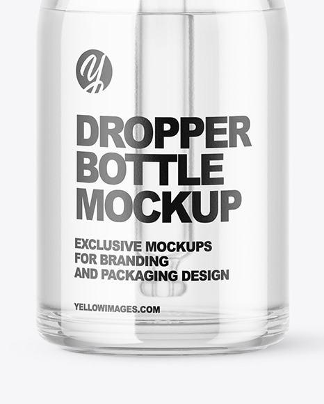 Clear Glass Dropper Bottle Mockup PSD #1