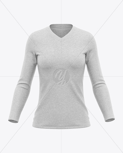 Download Women S Heather Long Sleeve T Shirt Mockup Front View In Apparel Mockups On Yellow Images Object Mockups PSD Mockup Templates