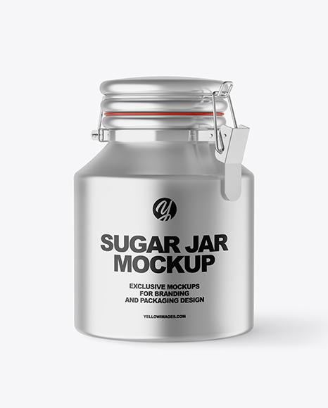 Download Metallic Sugar Jar Mockup In Jar Mockups On Yellow Images Object Mockups PSD Mockup Templates