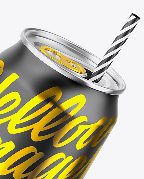 Metallic Can W  Matte Finish Mockup PSD #6