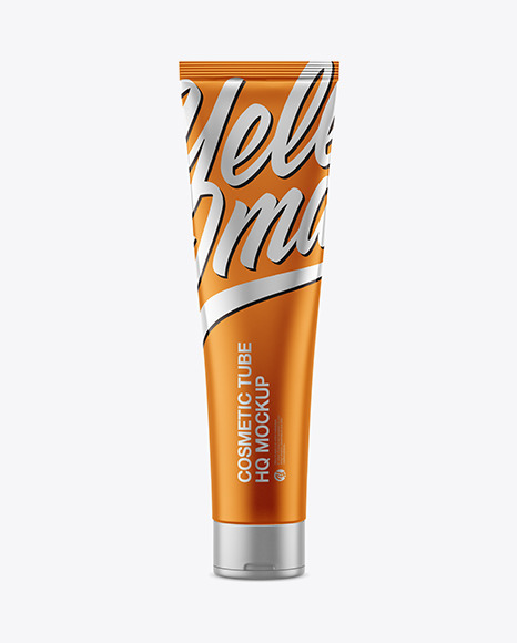 Matte Metall Cosmetic Tube Mockup