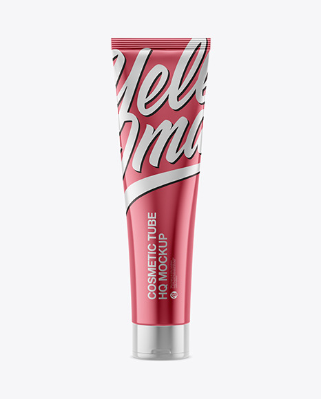 Glossy Metall Cosmetic Tube Mockup PSD #2