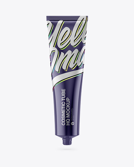 Glossy Metall Cosmetic Tube Mockup PSD #3