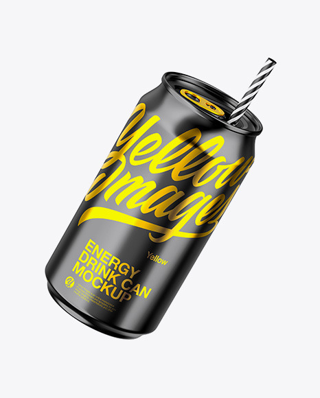 Glossy Metallic Can Mockup PSD #2