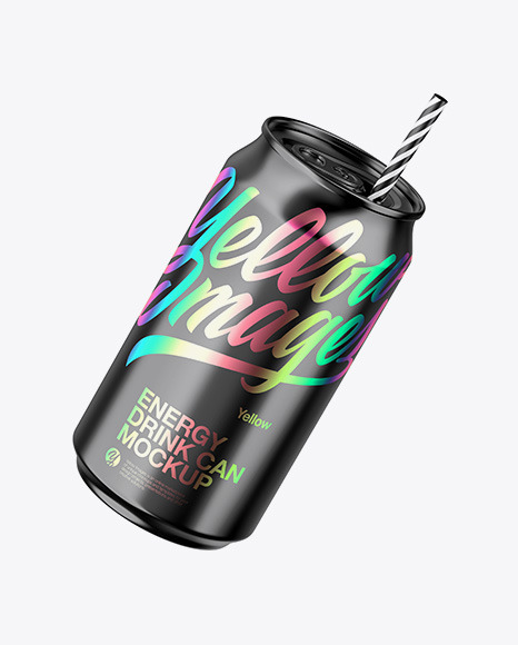 Glossy Metallic Can Mockup PSD #1
