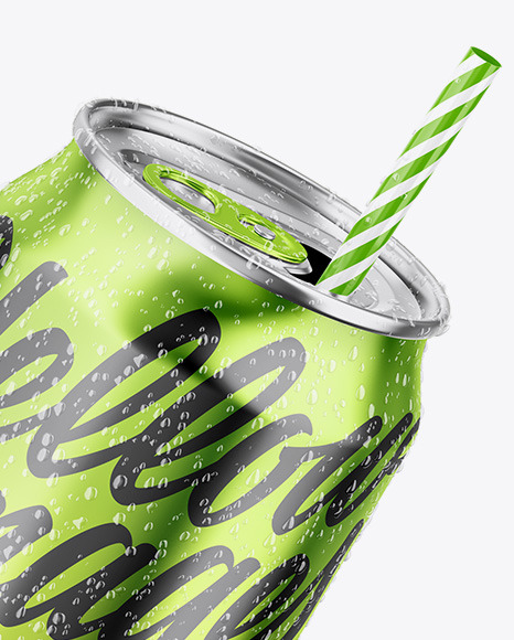 Glossy Metallic Can Mockup PSD #6