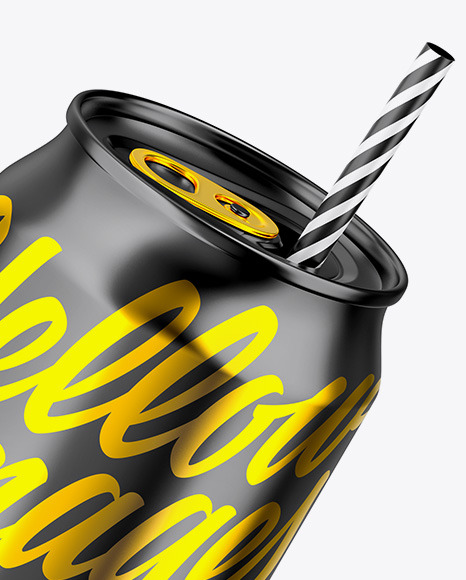 Glossy Metallic Can Mockup PSD #7
