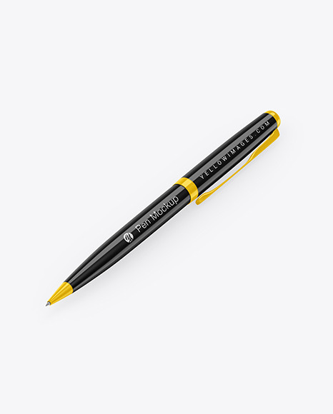 Download Glossy Pen Mockup In Stationery Mockups On Yellow Images Object Mockups PSD Mockup Templates